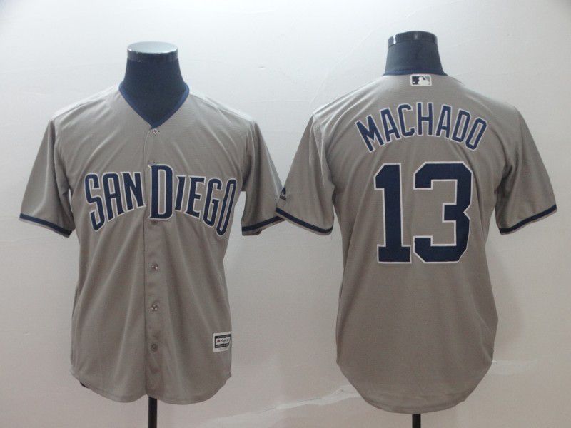 2019 MLB Men San Diego Padres #13 Machado grey game Jerseys->philadelphia phillies->MLB Jersey